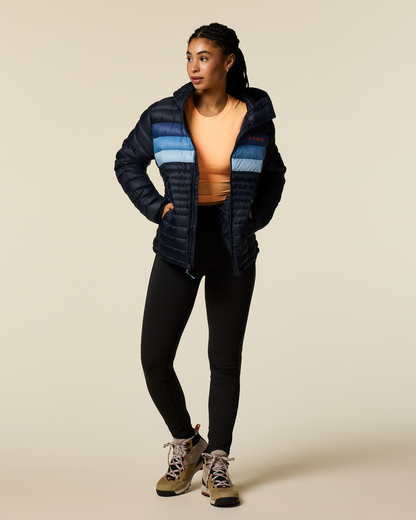 Fuego Down Hooded Jacket - Women's - Carbon Stripes - US 3716
