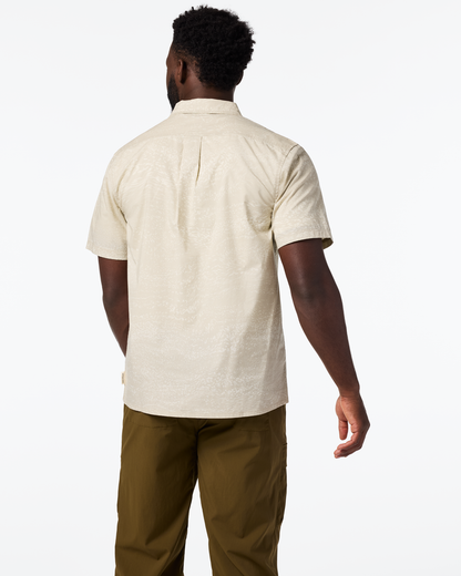 Estival Button Up Shirt - Print - Men's - Waves Mineral - US 4362